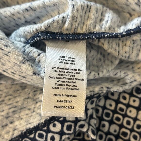 Talbots Large Long Sleeve Tee Cotton Blend Dotted Navy Blue/White Athleisure Gym - Picture 7 of 10